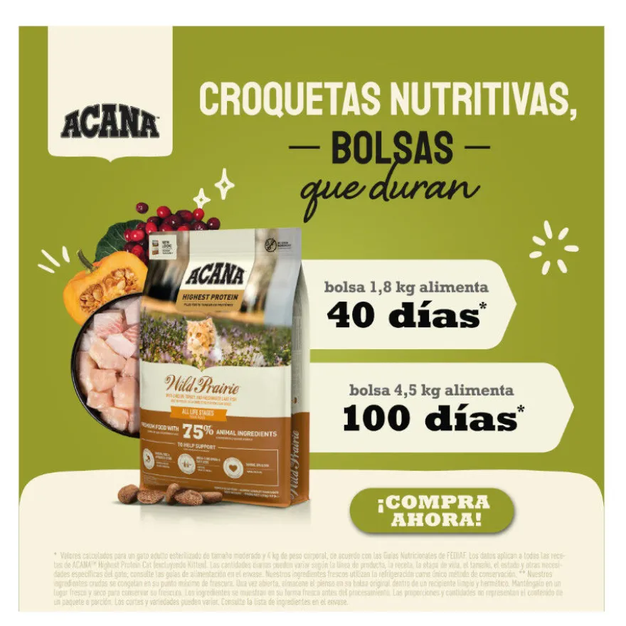 Acana HP Wild Prairie ração para gatos e gatinhos