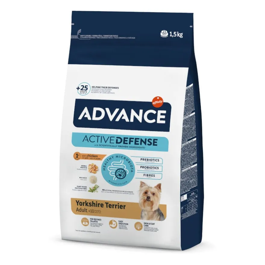 Advance Active Defense Yorkshire Terrier Adult Frango e Arroz ração para cães