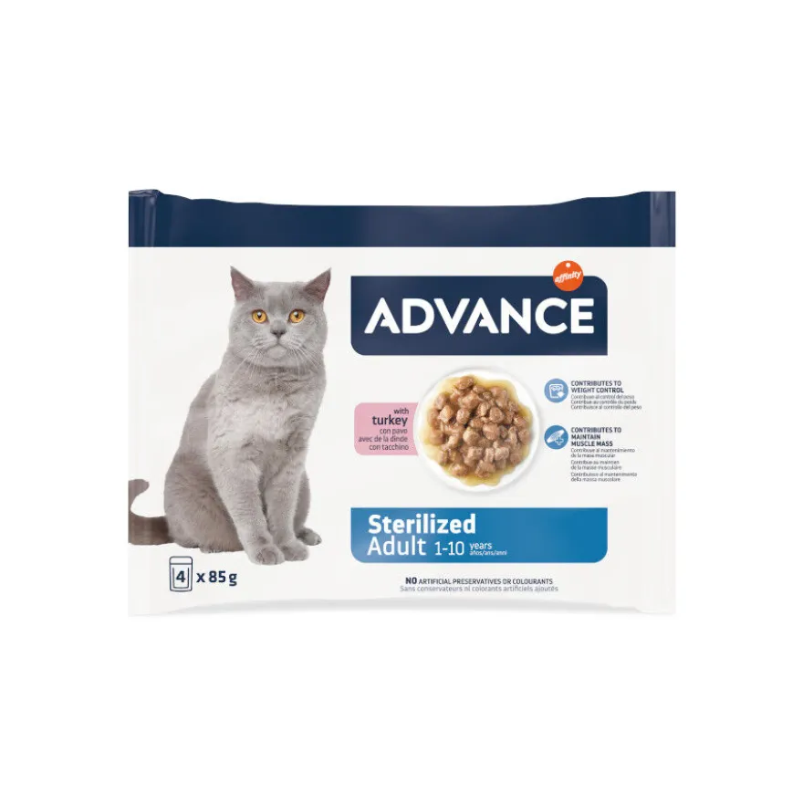 Advance Adult Sterilized Comida húmida de peru em saqueta para gatos