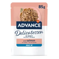 Advance Delicatessen Comida húmida de salmão em saqueta para gatos