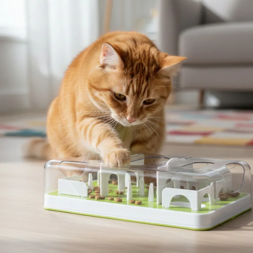 All For Paws Interactives Comedouro Interativo verde para gatos
