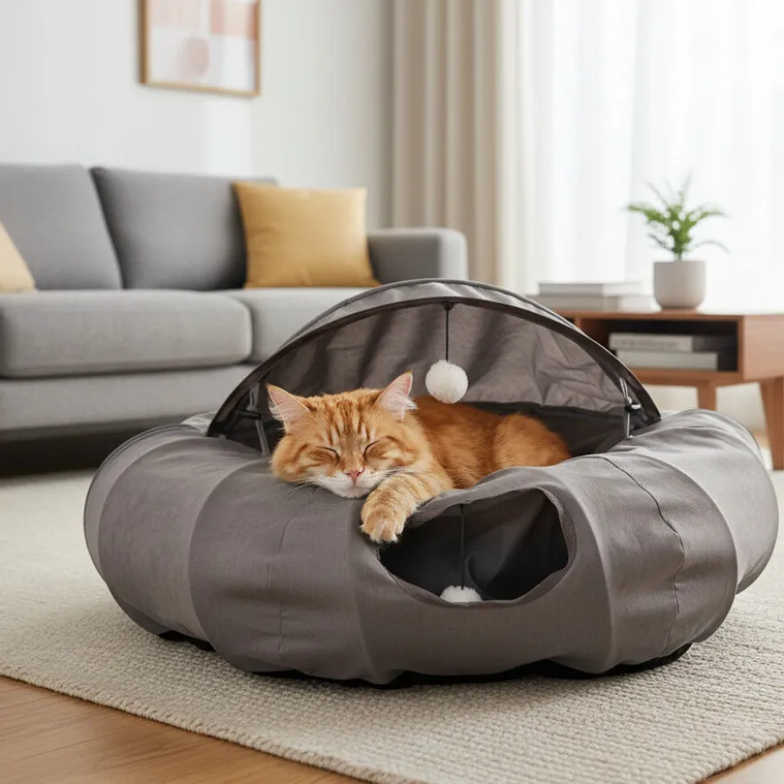All For Paws Lamb Cat Túnel cinzento para gatos
