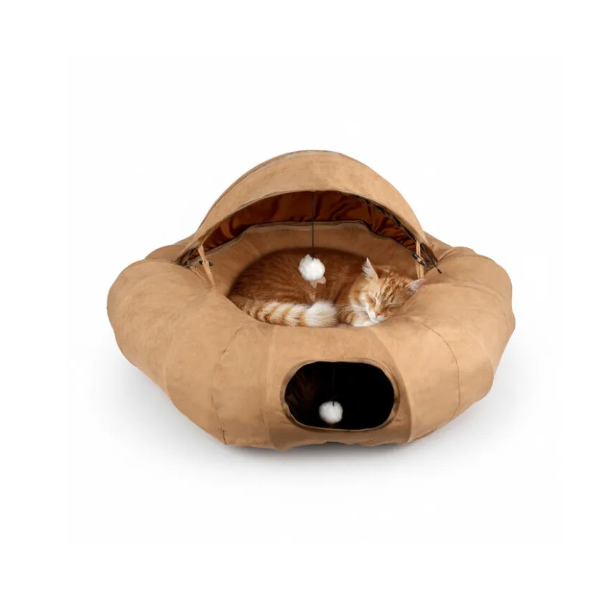 All For Paws Lamb Cat Túnel Donut Castanho Bronzeado para gatos