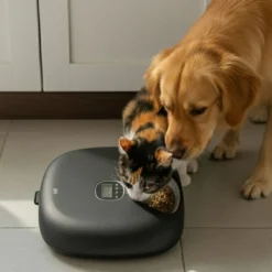 All For Paws Lifestyle Comedouro automático preto para cães e gatos