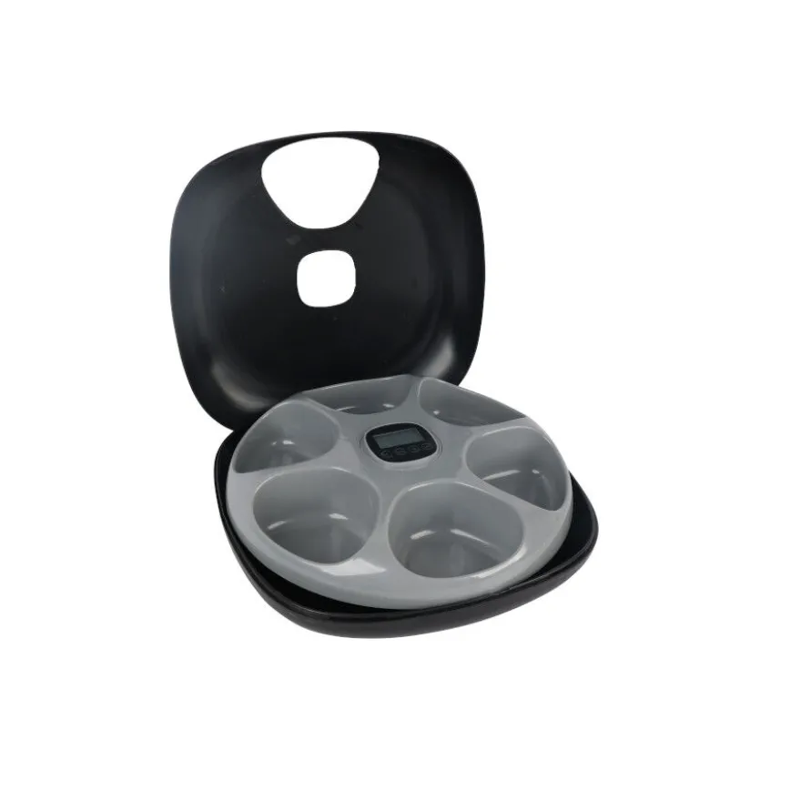 All For Paws Lifestyle Comedouro automático preto para cães e gatos
