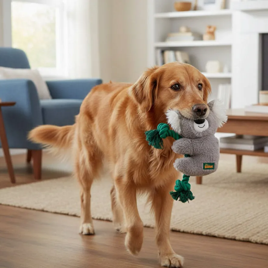 All For Paws Safari Cuddle Koala com corda Brinquedo para cães