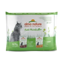 Almo Nature Anti Hairball Carne de Vaca e Frango saquetas para gatos – Multipack 6