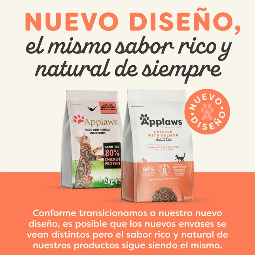 Applaws Feline Adult Grain Free frango e salmão ração para gatos