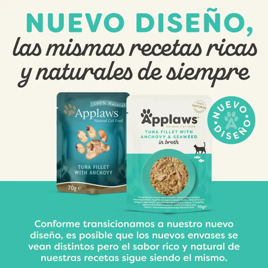 Applaws Natural Atum e Anchova sachê para gatos