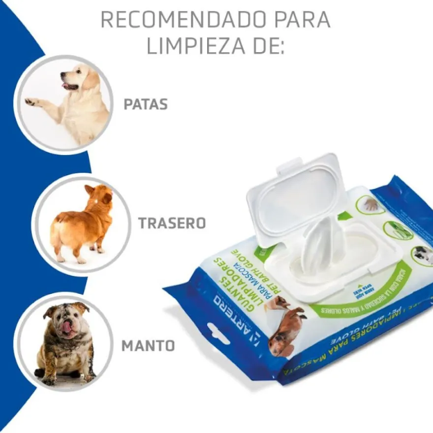 Artero Plis Plas Luvas molhadas para cães