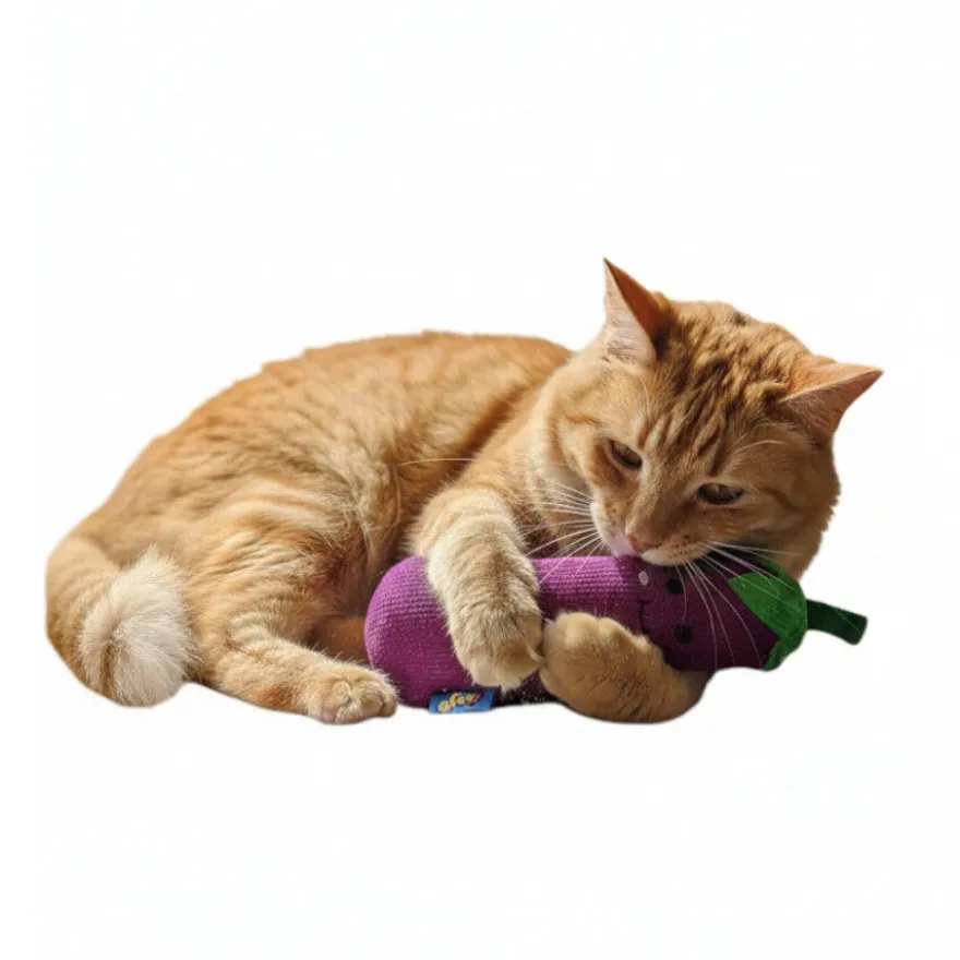 BAM! Peluche Beringela com catnip para gatos