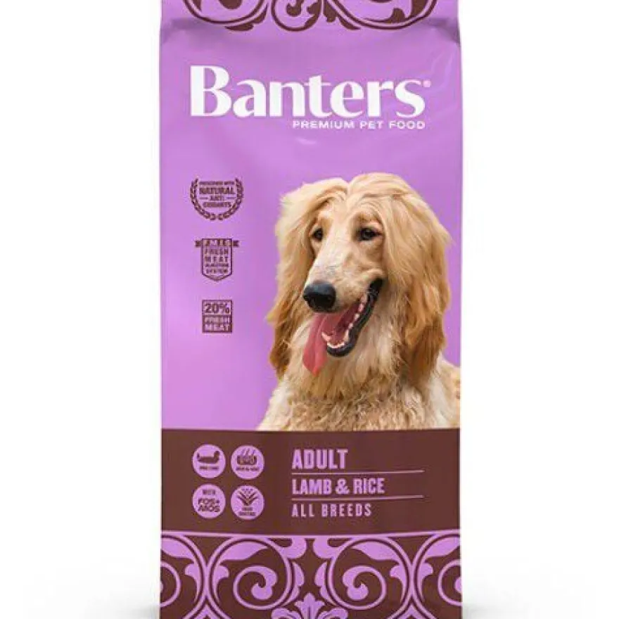 Banters Adult Large Borrego e Arroz ração para cães