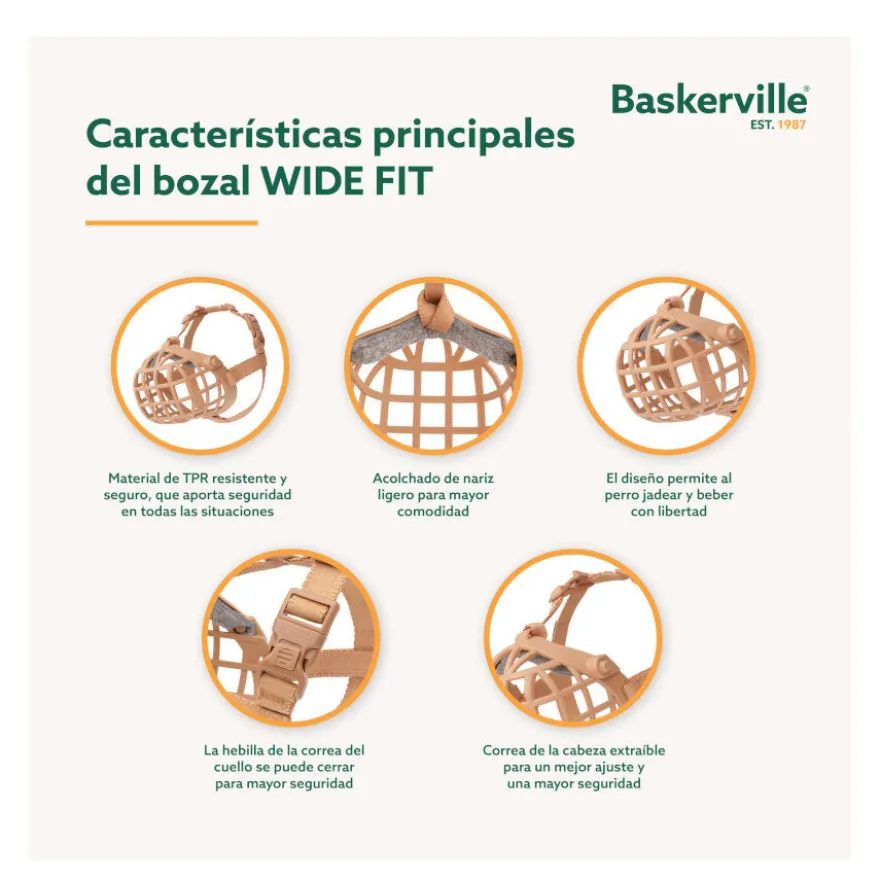 Baskerville Wide Fit Açaime de plástico para cães