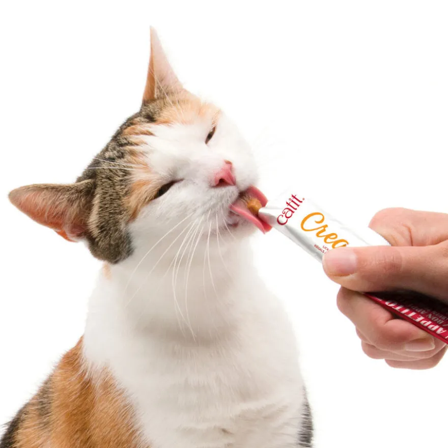 Catit Creamy Snack Líquido de Salmão com Gambas para gatos