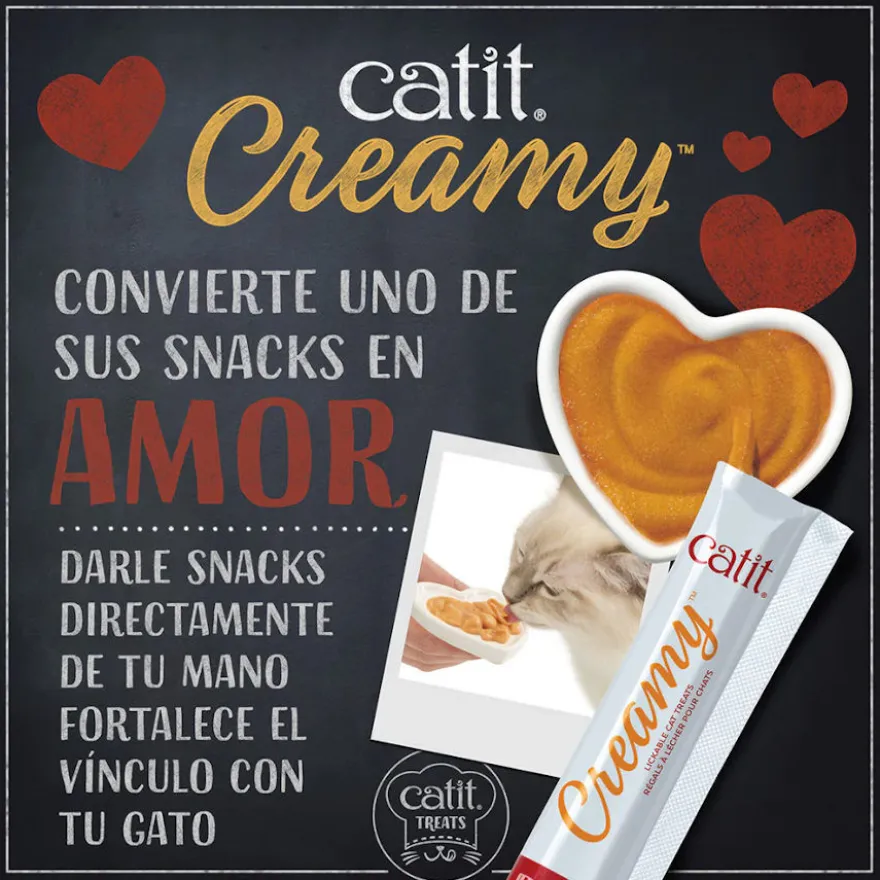 Catit Creamy Snack Líquido de Salmão com Gambas para gatos