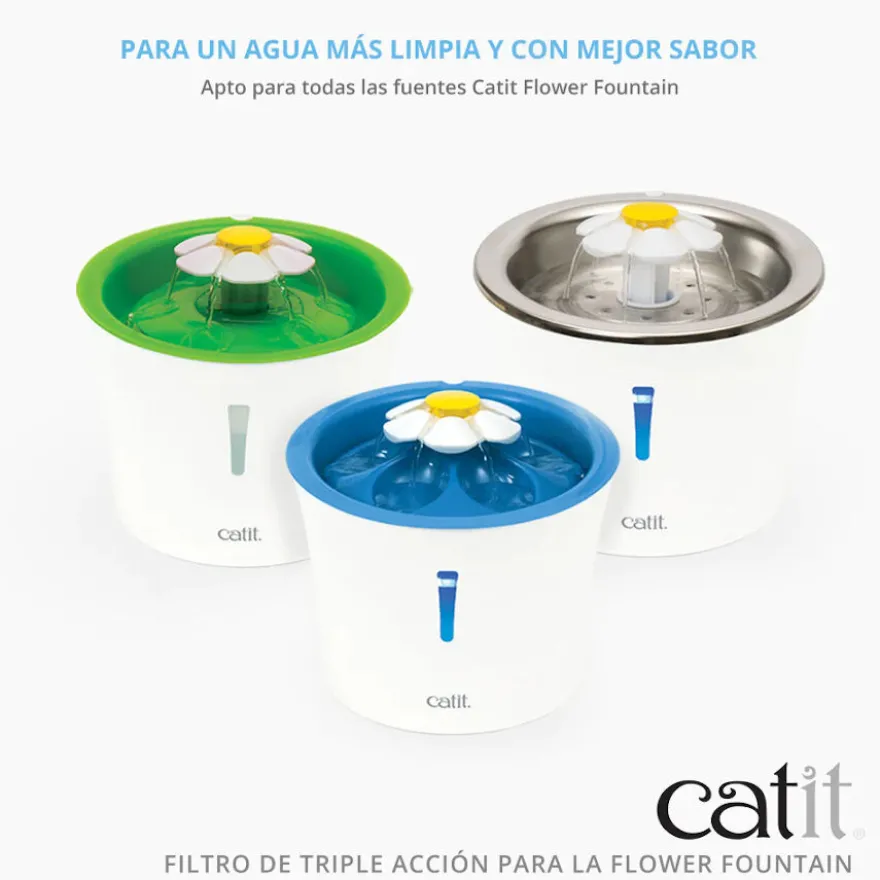 Catit Flower Fountain Filtro de Tripla ação para fontes