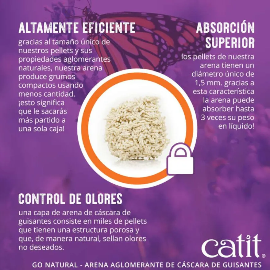 Catit Go Natura! Areia com casca de ervilha com aroma a lavanda para gatos