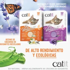 Catit Go Natura! Areia com casca de ervilha com aroma a lavanda para gatos