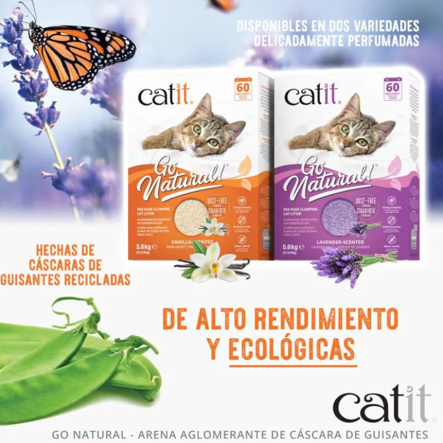Catit Go Natura! Areia com casca de ervilha com aroma a lavanda para gatos