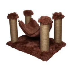 Catshion Nube Arranhador com Rede Cor de Canela para gatos