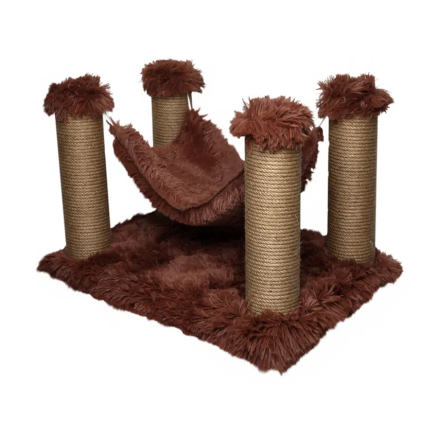 Catshion Nube Arranhador com Rede Cor de Canela para gatos