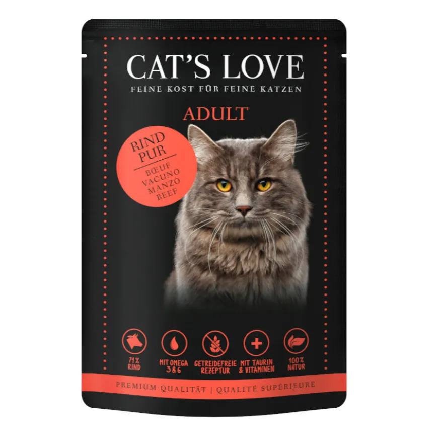 Cat's Love Adult Carne de Vaca em Gelatina saquetas para gatos