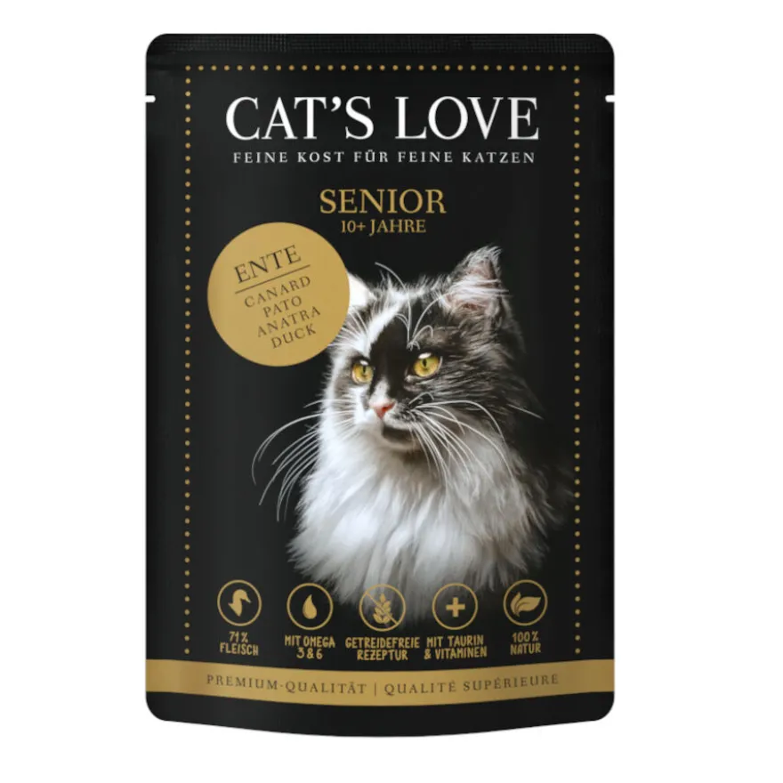 Cat's Love Senior Pato em Gelatina saquetas para gatos
