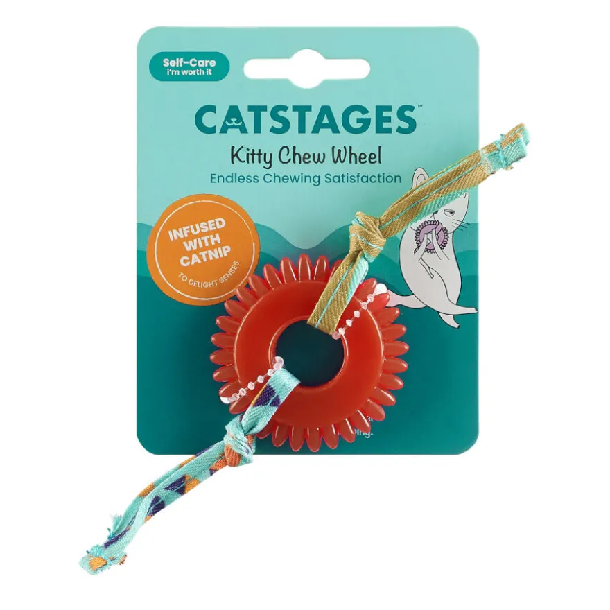 Catstages Kitty Chew Vermelha Brinquedo Roda Mordedora para gatos