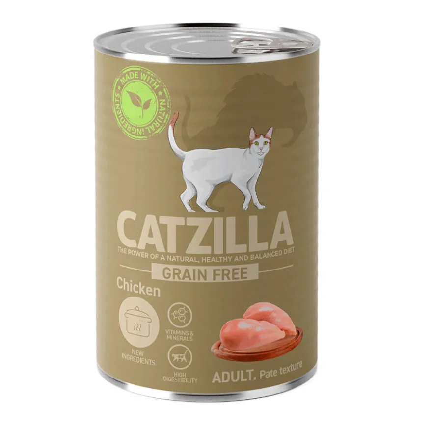 Catzilla Adult Grain Free Frango em Patê Lata para Gatos