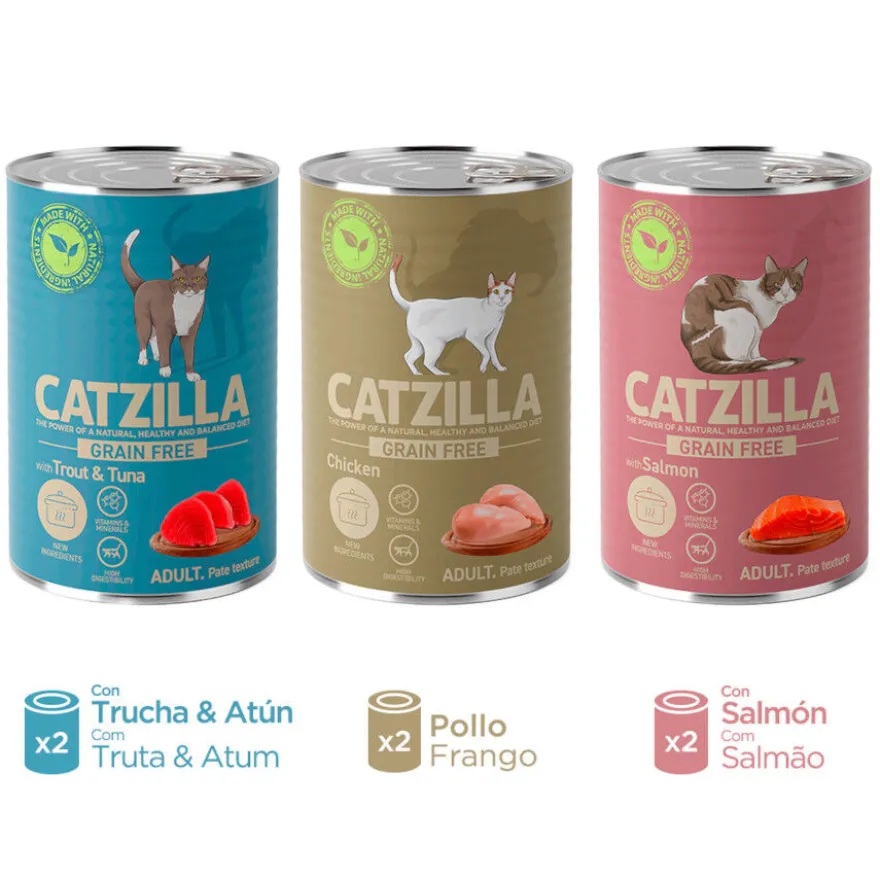 Catzilla Adult Grain Patê em latas para gatos