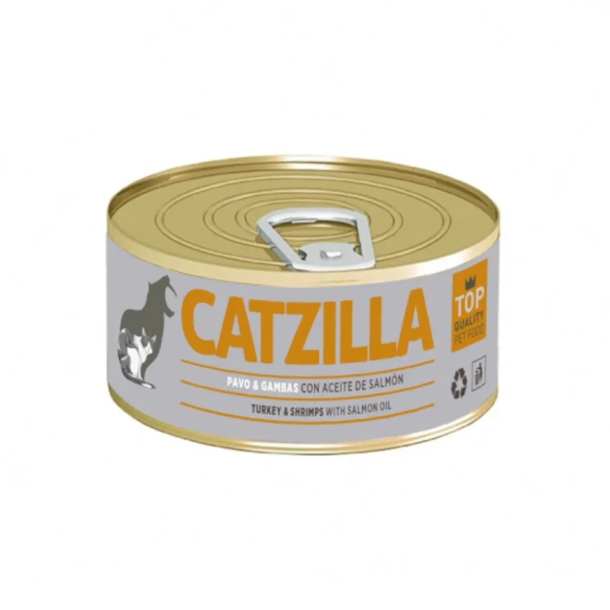 Catzilla peru e camarão lata para gatos