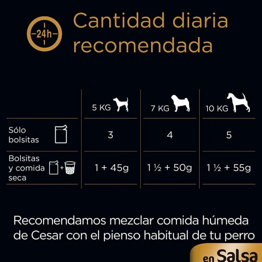 Cesar Mix de Carnes em Molho Saquetas para cães - Multipack
