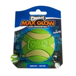 Chuckit! Max Glow Ultra Squeaker Bola com Brilho para cães