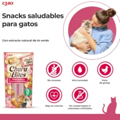 Churu Bites Biscoitos de frango e atum com salmão para gatos