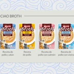 Churu Broth Comida húmida Sopa de Frango com Salmão para gatos