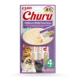 Churu Snack Cremoso de Frango com Camarão para gatos