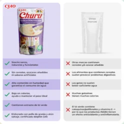 Churu Snack Cremoso de Frango com Camarão para gatos