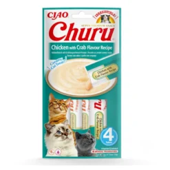 Churu Snack Cremoso de Frango com Caranguejo para gatos