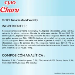 Churu Snack Líquido Variedades de Atum com Marisco para Gatos