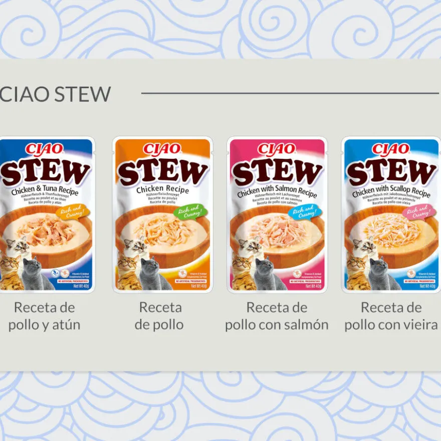 Churu Stew Comida húmida Estufado de Frango e Atum para gatos