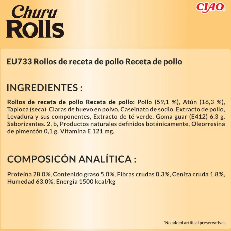 Churu Sticks Rolls de Frango para gatos – Multipack 12