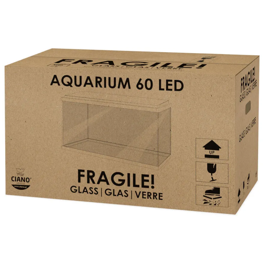 Ciano Aqua Led 60 Aquário Preto com Luz led, filtro e aquecedor