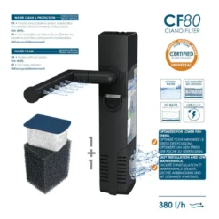 Ciano Aqua Led 60 Aquário Preto com Luz led, filtro e aquecedor