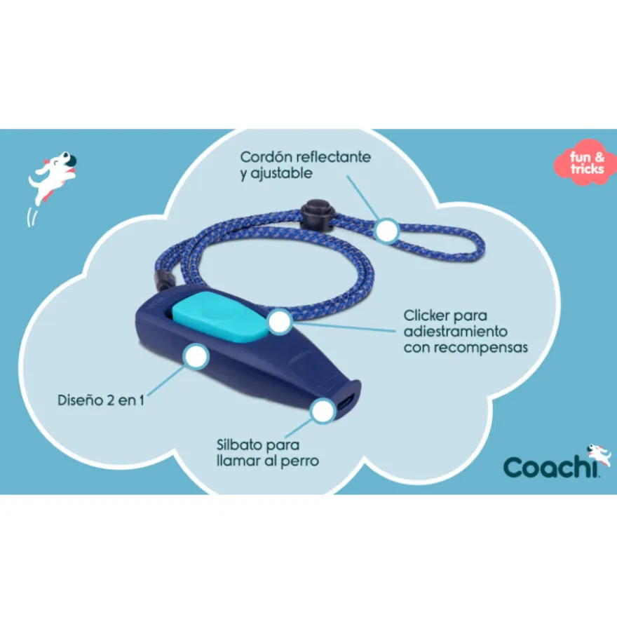 Coachi Cliker com apito azul claro para cão