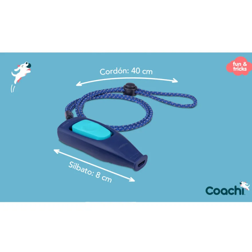 Coachi Cliker com apito azul claro para cão