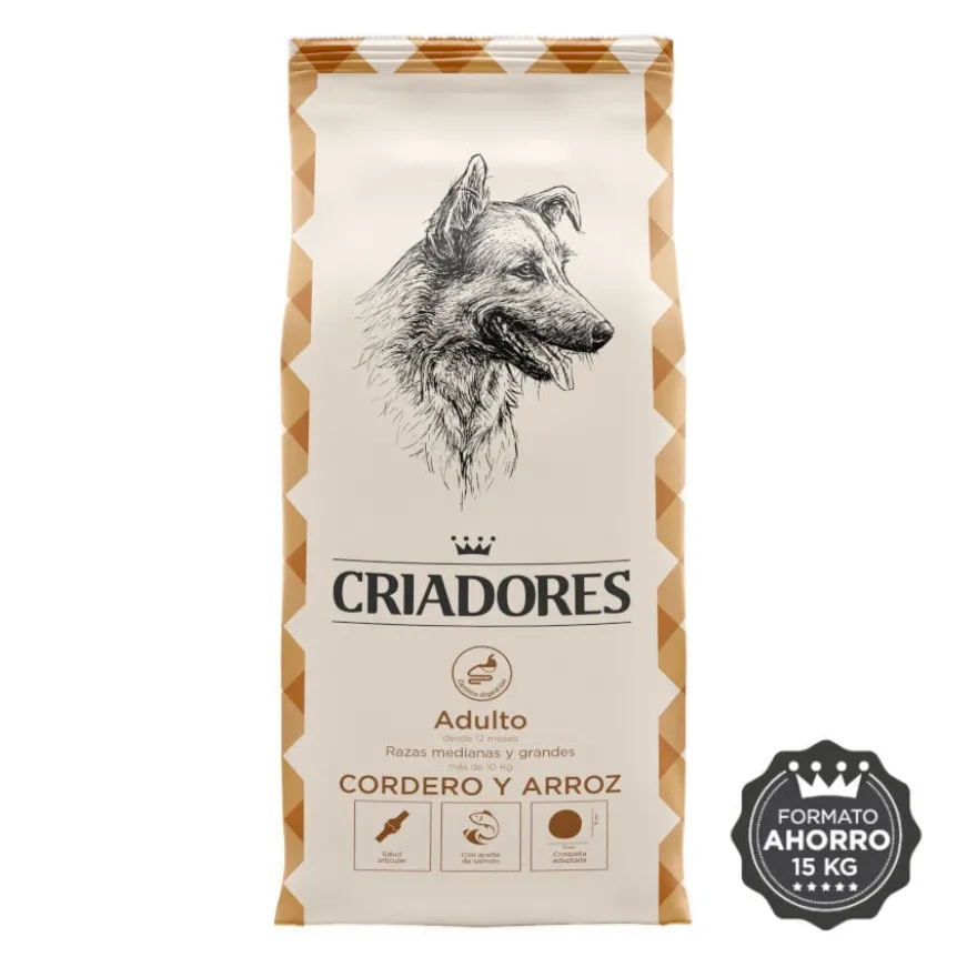 Criadores Adult Borrego e Arroz ração para cães de porte médio e grande