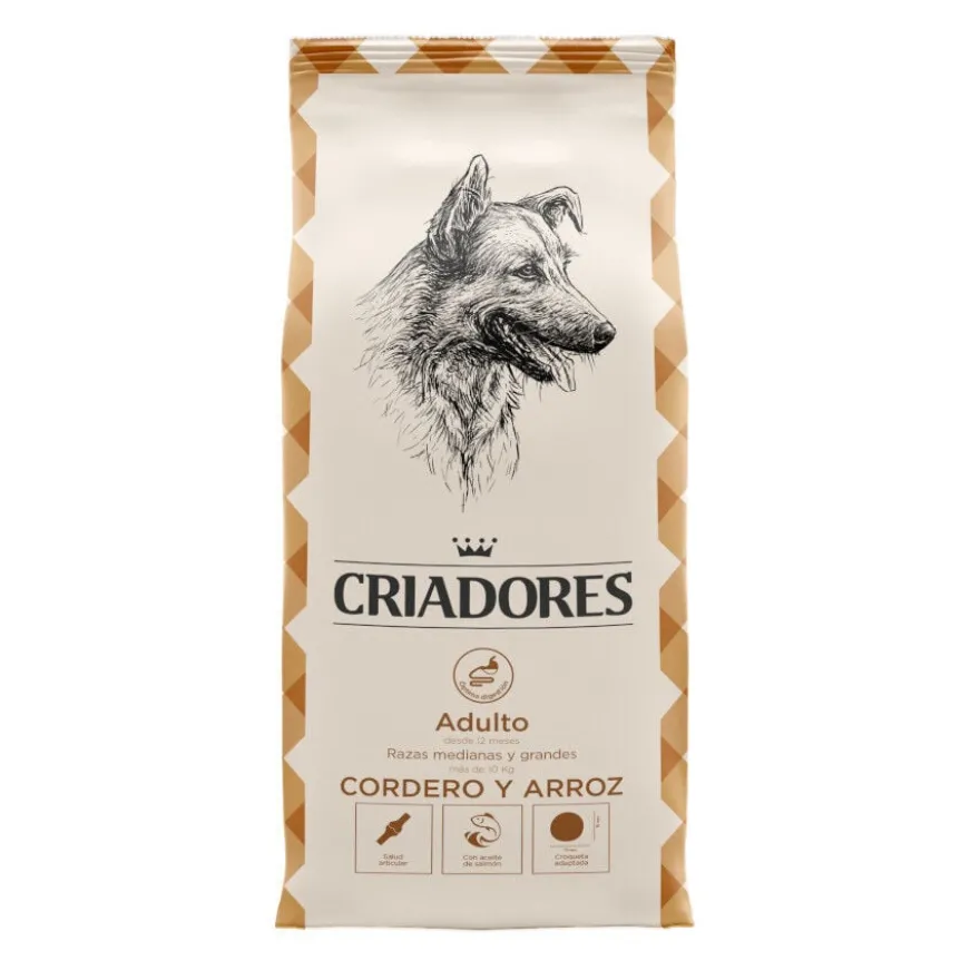 Criadores Adult Borrego e Arroz ração para cães de porte médio e grande