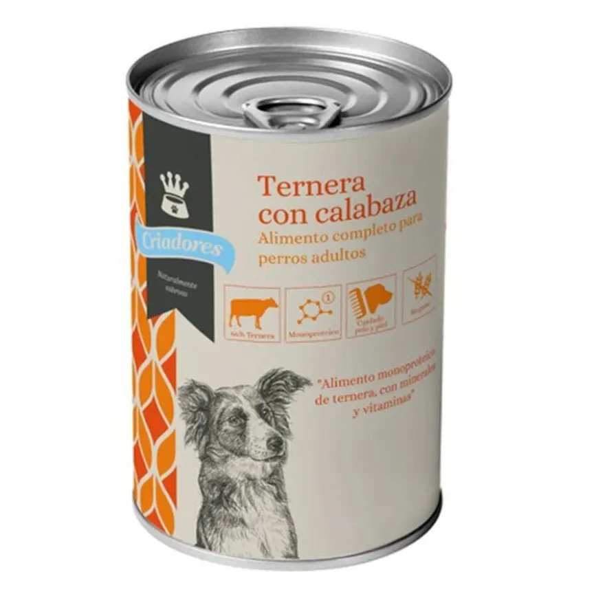 Criadores Adulto Comida húmida de vitela com abóbora para cães