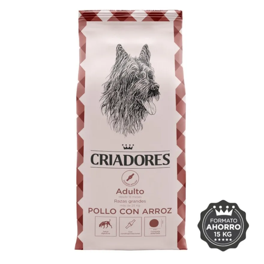 Criadores Adulto Frango e Arroz ração para cães de raças grandes