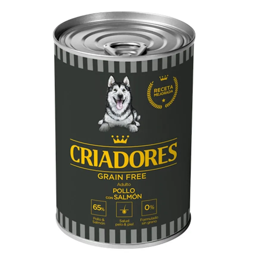 Criadores Adulto Grain Free Frango e Salmão em lata para cães